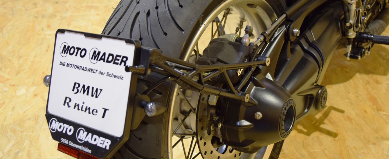 BMW Motorrad R nineT Sicht auf das Hinterrrad und Nummernschildhalterung | © Moto Mader AG