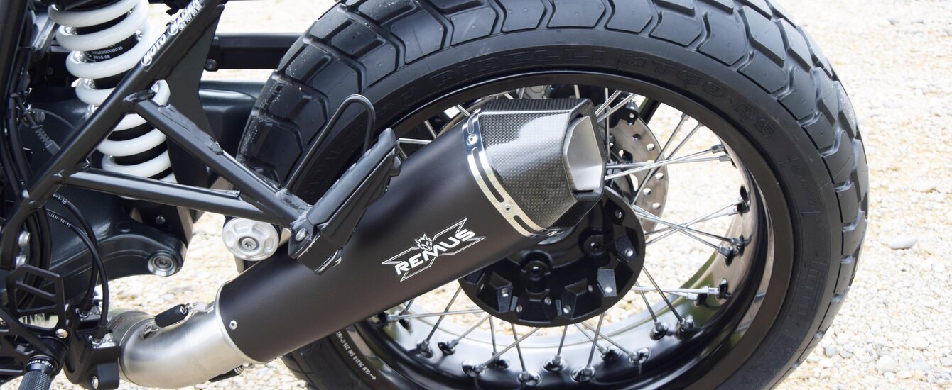BMW Motorrad R nineT Hinterrad und Remus Endtopf Ansicht | © Moto Mader AG
